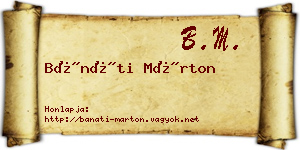 Bánáti Márton névjegykártya