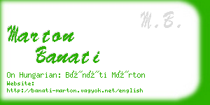 marton banati business card